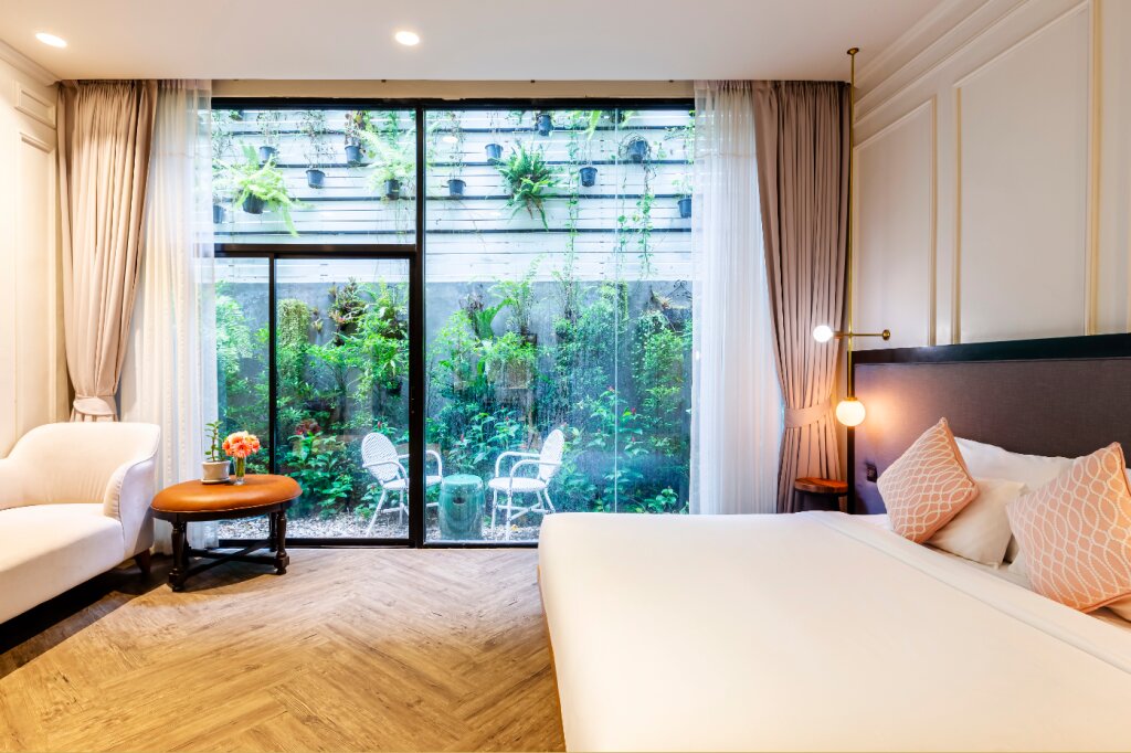 Deluxe double chambre avec balcon et Vue jardin MiLa Thapae@Chiang Mai Old City
