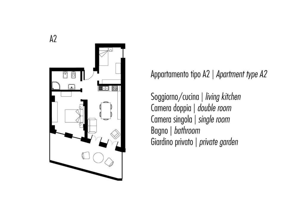 Апартаменты Цокольный этаж с 2 комнатами Ca' Degli Antichi Giardini Apartments