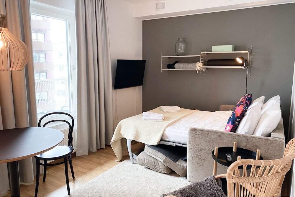 Studio Apartment With Sofa Bed Street View ➜ Sundbyberg, Stockholm county,  Sweden. Book hotel Studio Apartment With Sofa Bed Street View