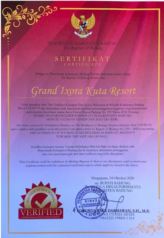 Номер Standard Grand Ixora Kuta Resort