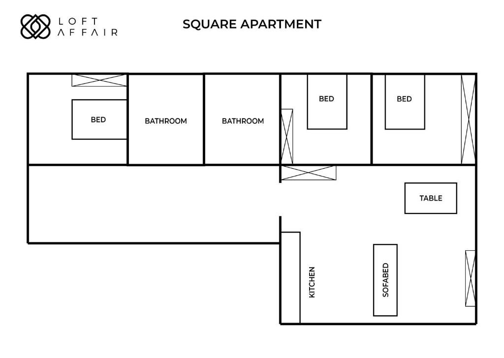 3 Bedrooms Apartment Square Apartment by Loft Affair