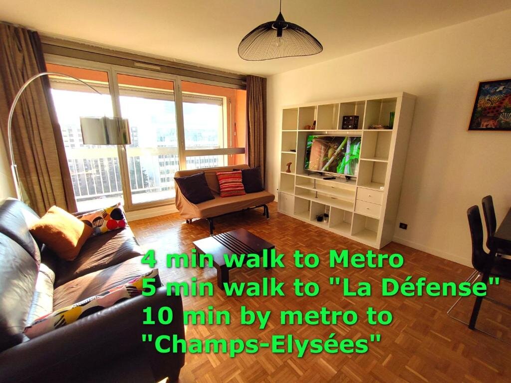 Apartamento 4 min walk to Metro, 60m², renovated, La Défense