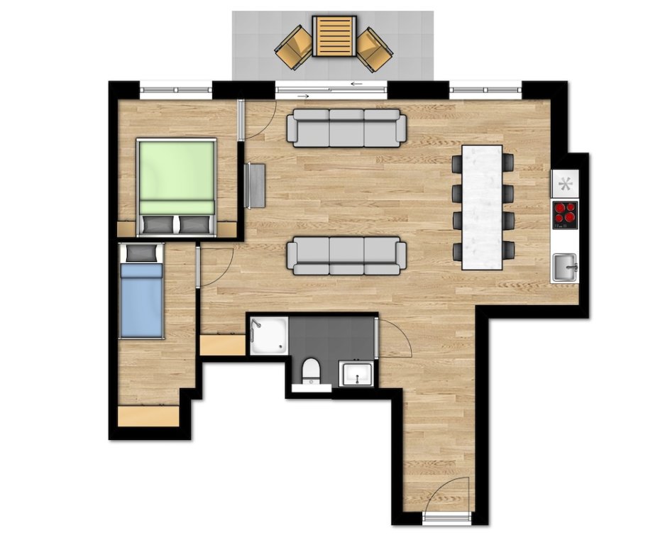 Comfort Triple Suite with balcony Holiday Suites Nieuwpoort