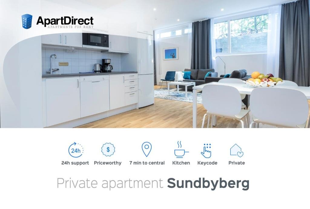 Апартаменты цокольный этаж с 2 комнатами ApartDirect Sundbyberg