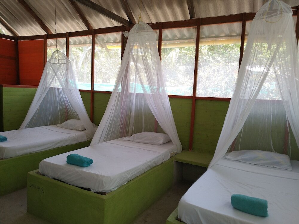 Кровать в общем номере Ecohotel Las Palmeras