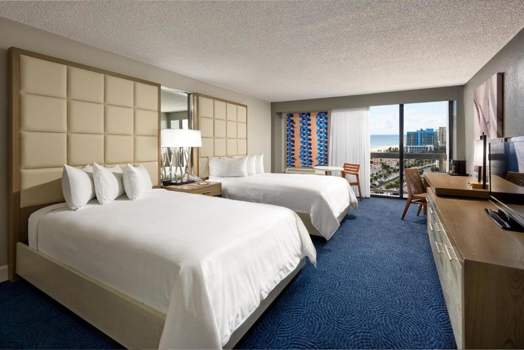 Double room with partial ocean view Bahia Mar Ft. Lauderdale Beach- a DoubleTree by Hilton Hotel