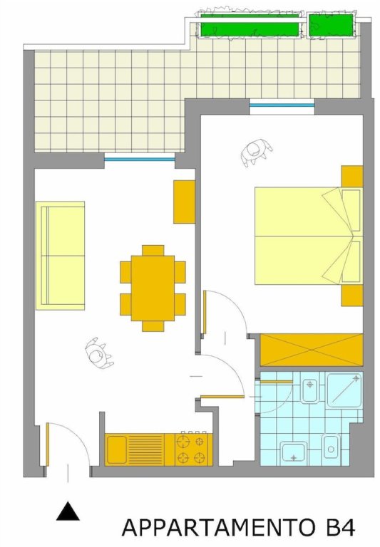 Standard Apartment 1 Schlafzimmer mit Balkon Residenza Gardenia