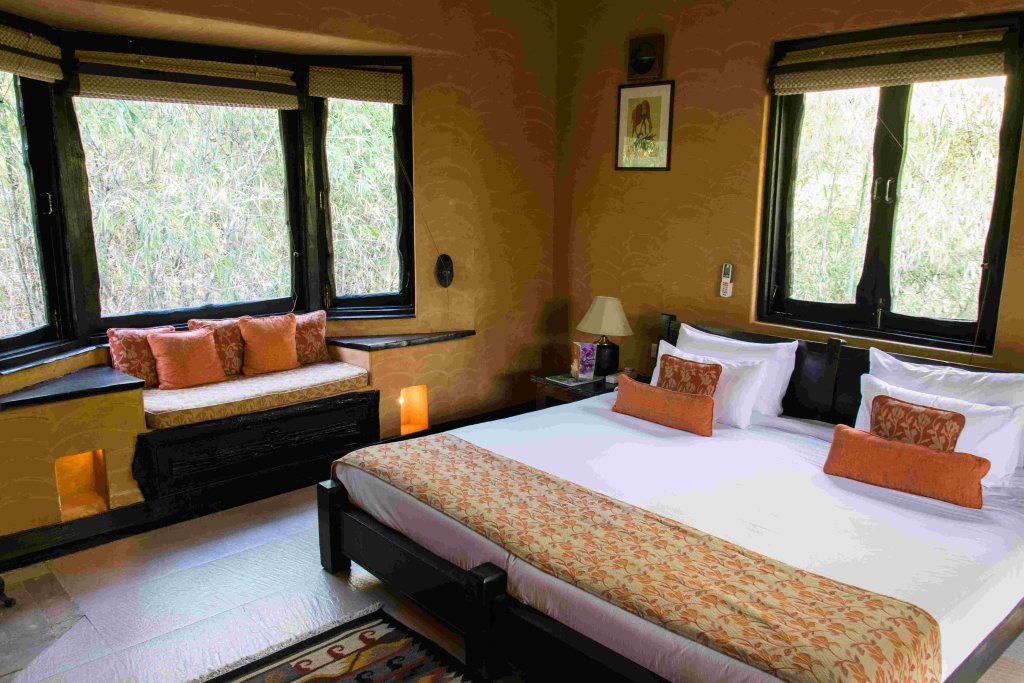 Cabaña con balcón y con vista Pugdundee Safaris-king lodge Lodging house