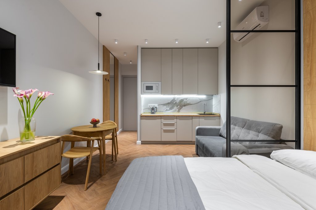 Deluxe double famille chambre Vue sur la ville Modern Design y m.Dynamo Apart-hotel