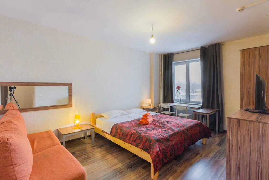 Apartamento doble 1 dormitorio con balcón y con vista a.m. Rooms Pulkovo Park Apartments