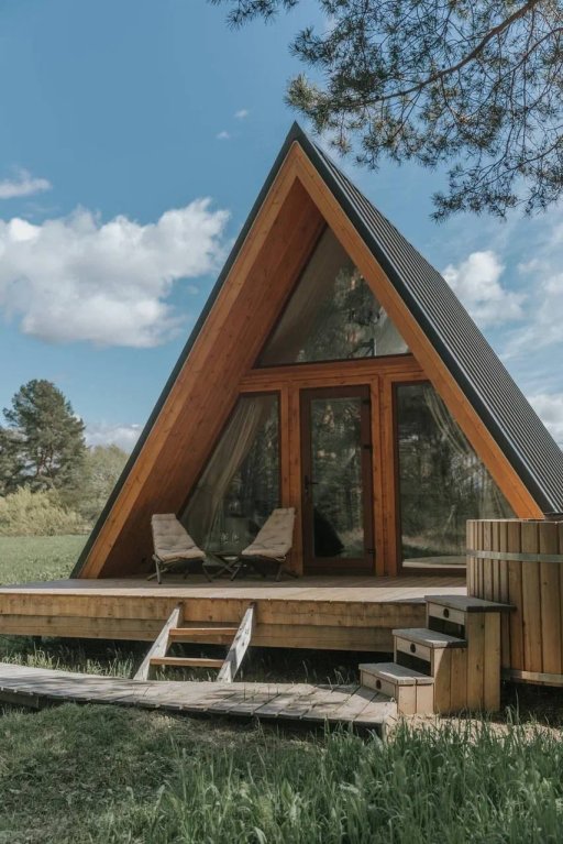 With a font Doppel A-frame Tochka Nemo Glamping