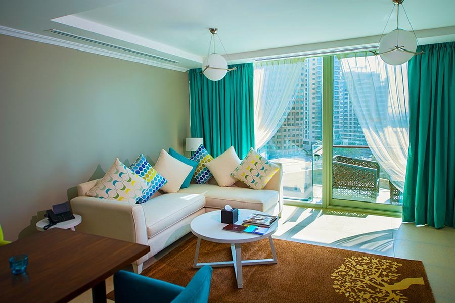 Четырёхместные апартаменты с 2 комнатами с видом на город Jannah Place Dubai Marina