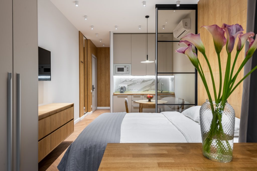 Deluxe double chambre Avec vue Modern Design y m.Dynamo Apart-hotel