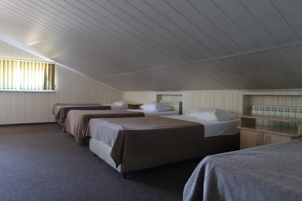 Кровать в общем номере с красивым видом из окна Парк-отель Озерки