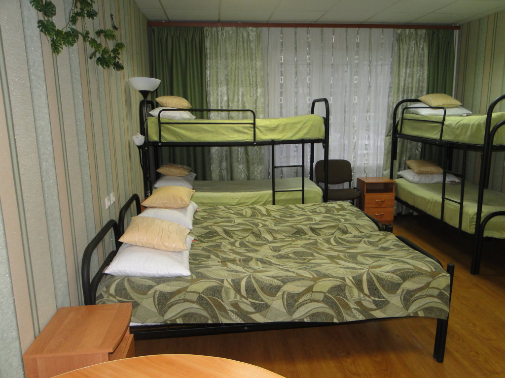 Кровать в общем номере с красивым видом из окна Альпийский Хостел