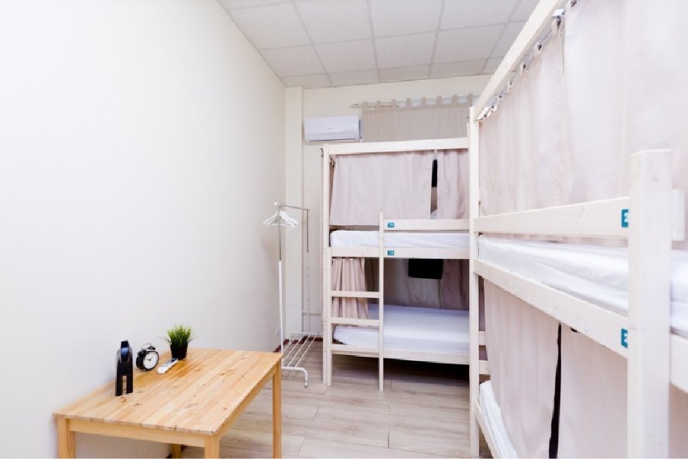 Кровать в общем номере Centeral Hostel Moscow