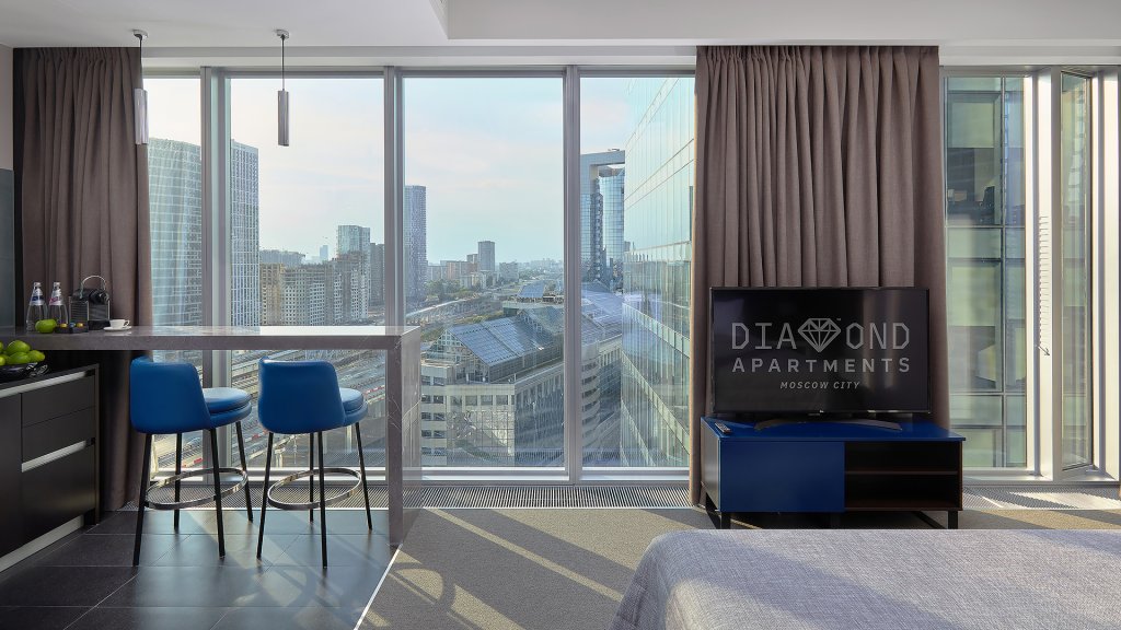 Двухместная студия-апартаменты Угловая с видом на город Апарт-отель Даймонд