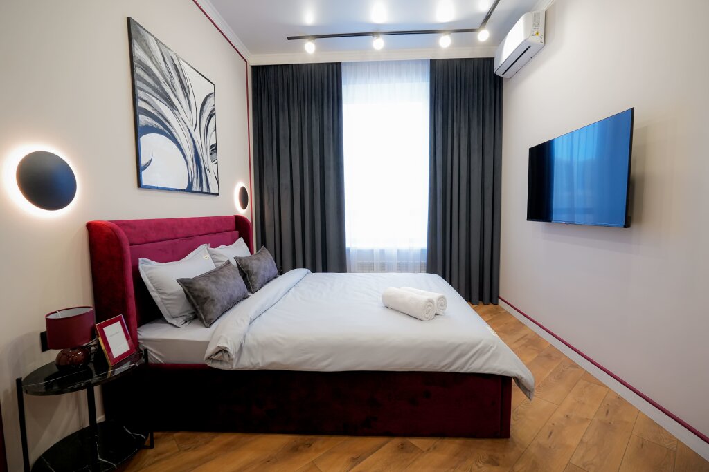 Superior Doppel Apartment 1 Schlafzimmer mit Balkon und mit Blick V Zhk Tandau-Tandau na Prospekte Turan 34b Apart-Otel