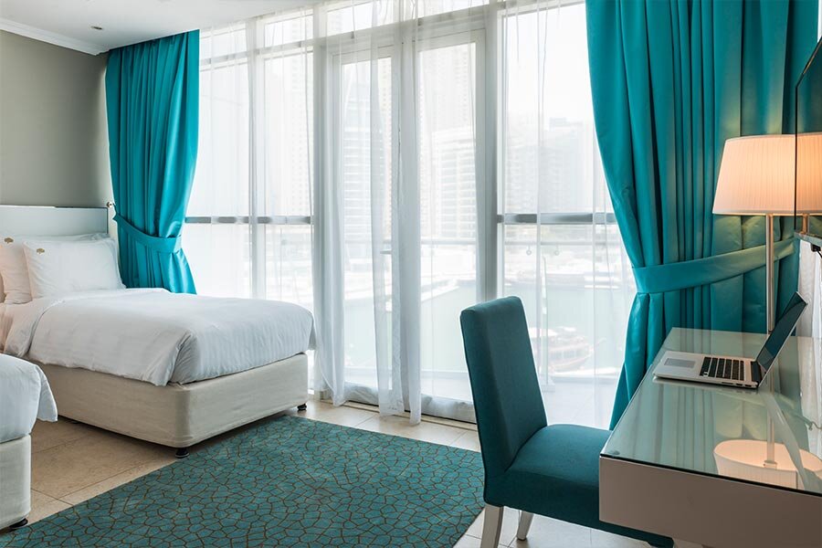Апартаменты с 2 комнатами с балконом и с видом на гавань Jannah Marina Hotel Apartments