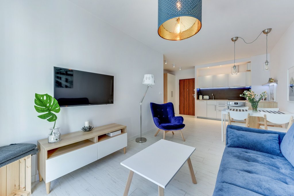 Deluxe Apartment 1 Schlafzimmer mit Balkon und mit Flussblick NORDBYHUS Apartamenty Chmielna Park