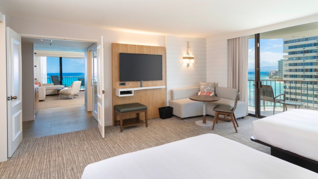 1 Bedroom Kealohilani Quadruple Suite with balcony and oceanfront Waikiki Beach Marriott Resort & Spa