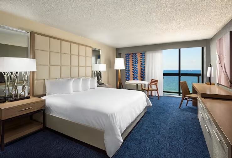 Double room with balcony and oceanfront Bahia Mar Ft. Lauderdale Beach- a DoubleTree by Hilton Hotel