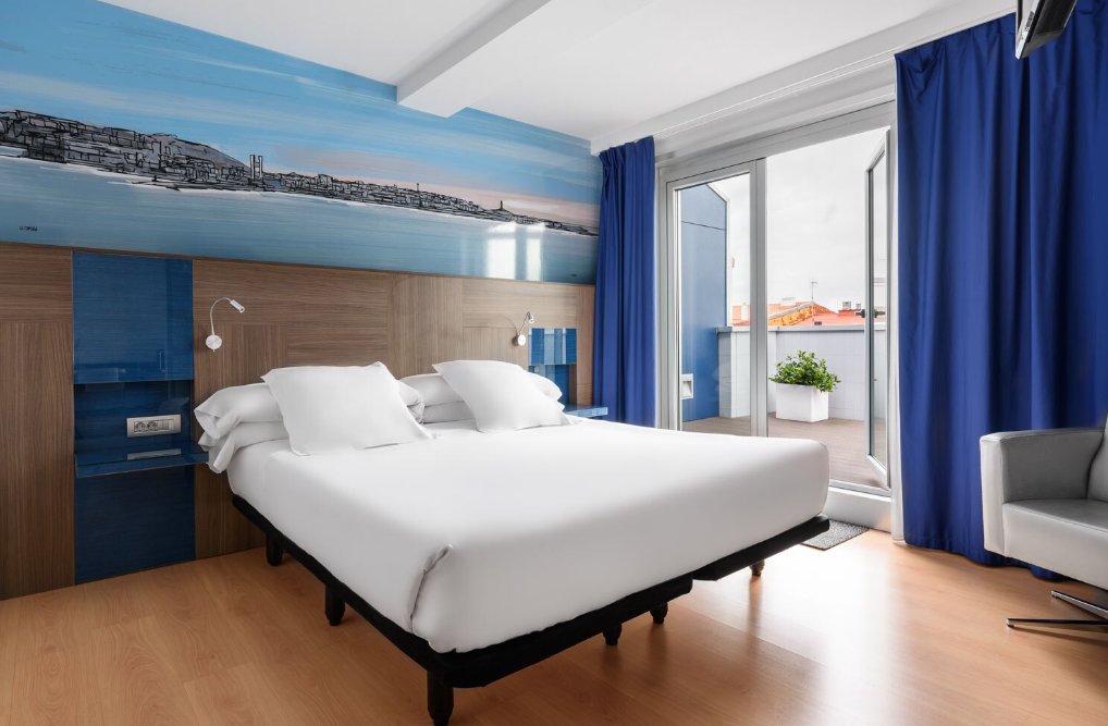 Terrace Doppel Junior-Suite mit Blick Eurostars Blue Coruña